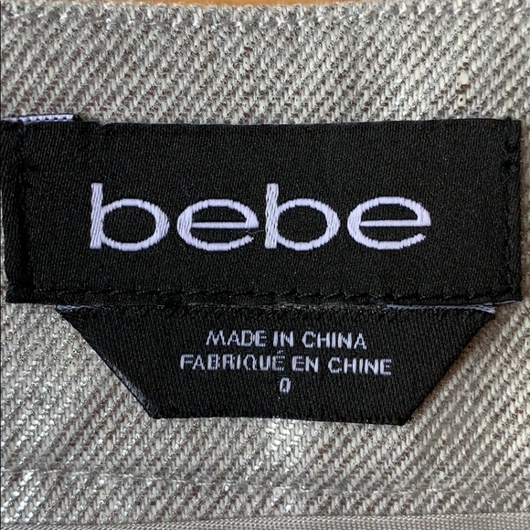 BEBE shorts size 0 shiny silver linen blend gray - Picture 2 of 7